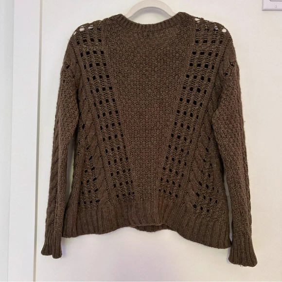 Vince Cable Knit Wool Yak Sweater Brown Size XS Crewneck Cozy Fall Cabin Classic - Picture 2 of 5